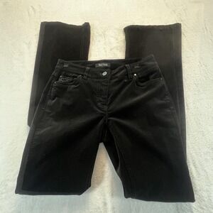 Vintage WHBM Womens Low Rise Velvet Jeans Sz 0 Western Boot Leg NYE Party Black